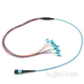 MPO-LC 12F OM4 Aqua 0,9 мм гибридный кабель